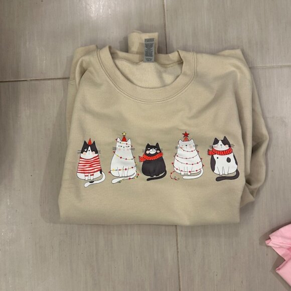 Cute Cat Christmas Sweatshirt – Perfect for Cat Lovers - Picture 2 of 4
